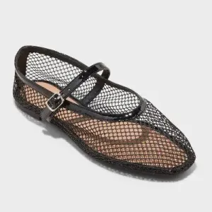 Women's Issa Mesh Mary Jane Ballet Flats with Memory Foam Insole