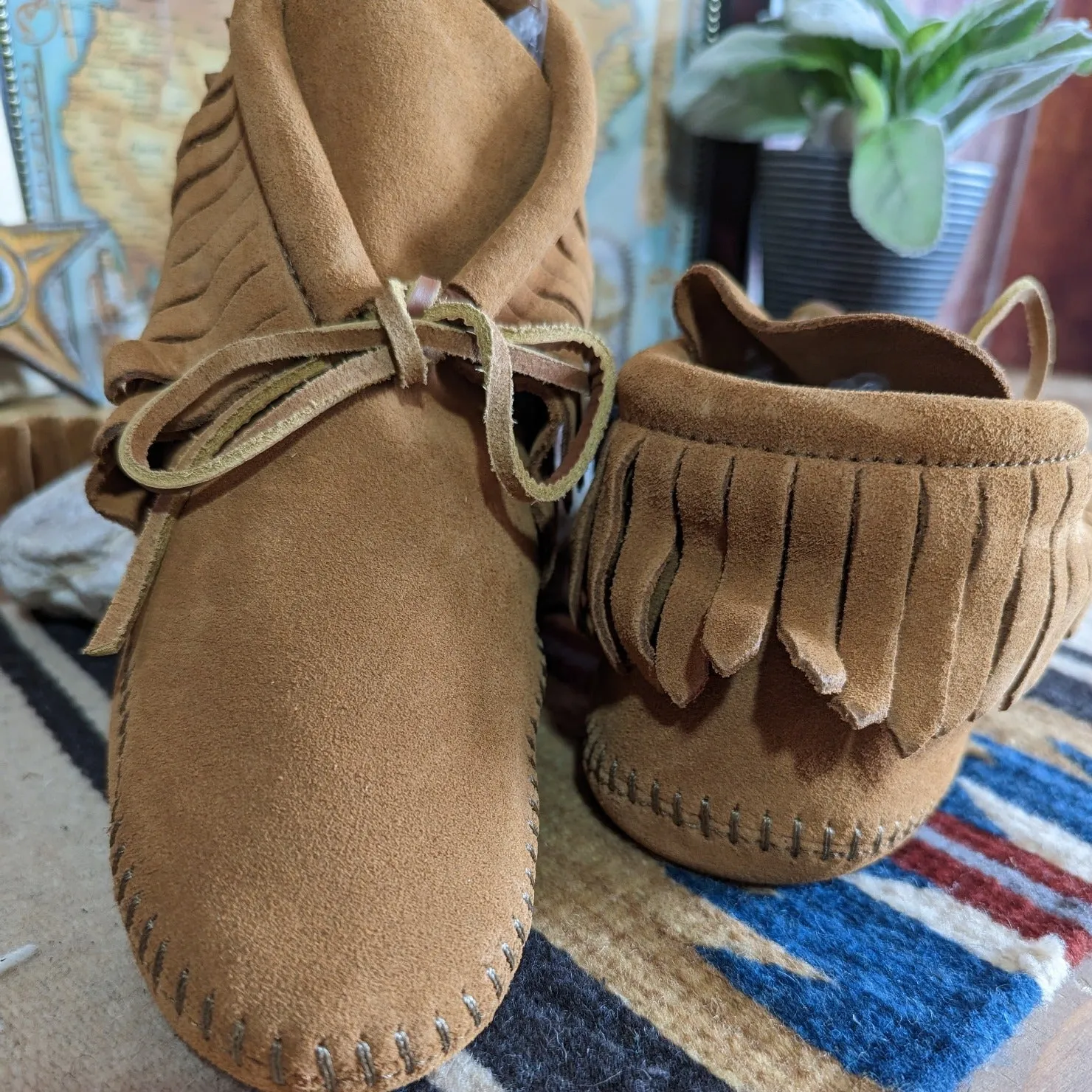 Women's Moccasin the "Soft Sole Classic" by Minnetonka 482 Brown