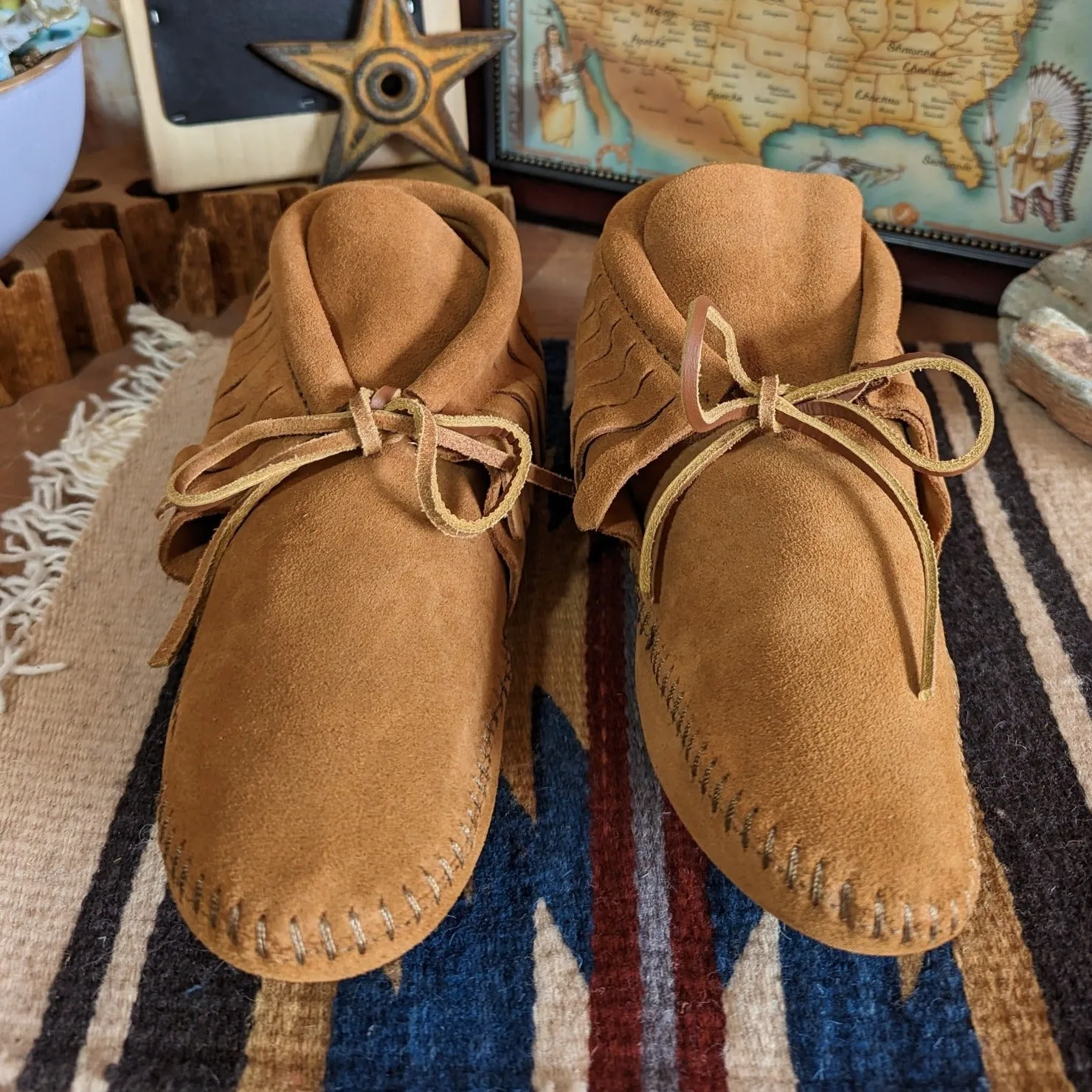 Women's Moccasin the "Soft Sole Classic" by Minnetonka 482 Brown