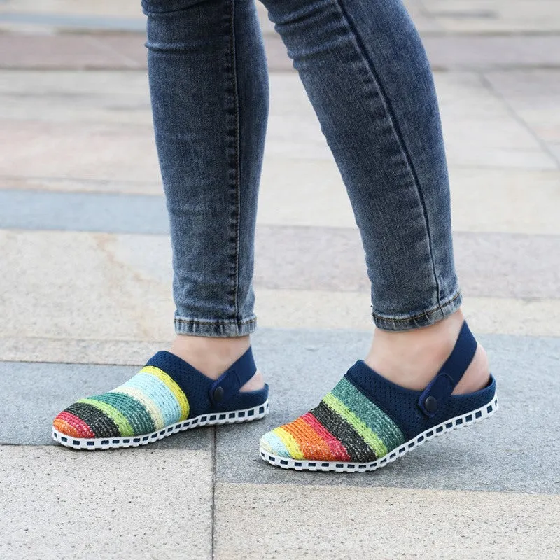 Women's stylish pretty knitted pretty slip-on sandals CL