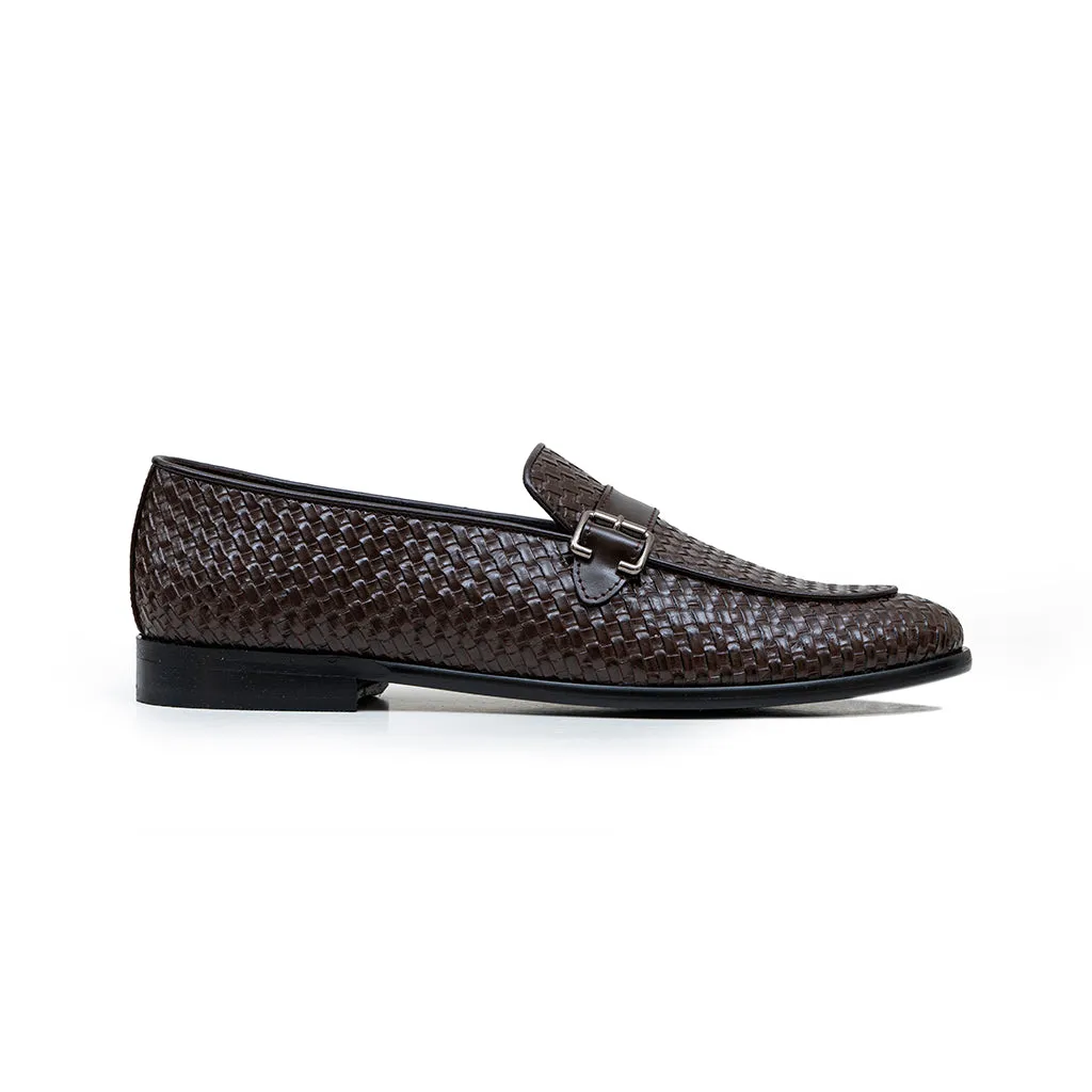 WOVEN SLIP-ONS WITH BUCKLE STRAP